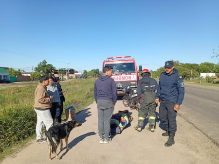 Accidente sobre la Ruta Provincial 27: una mujer fue trasladada a Goya y un menor sufrió lesiones leves